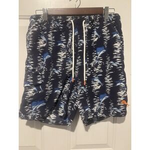 Tommy Bahama Swim‎ Trunks Shorts Men's Med Blue Marlin Dolphin Mesh Lining
